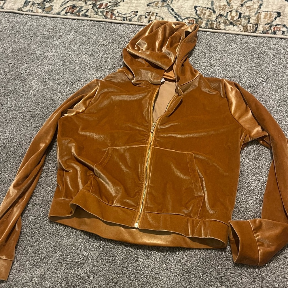 Fabletics Copper Velvet Zip-Up Jacket - Picture 2 of 2
